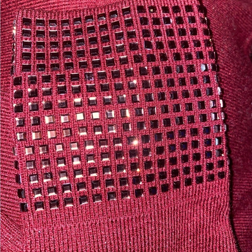 RetroFête Rue Burgundy Sequin Mini Dress XS | Designer Evening (As Is) - Picture 9 of 15